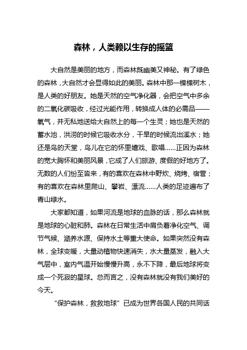 森林,人类赖以生存的摇篮(石欣丽作文)