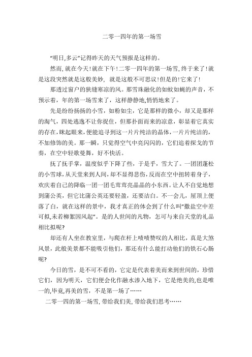 二零一四年的第一场雪