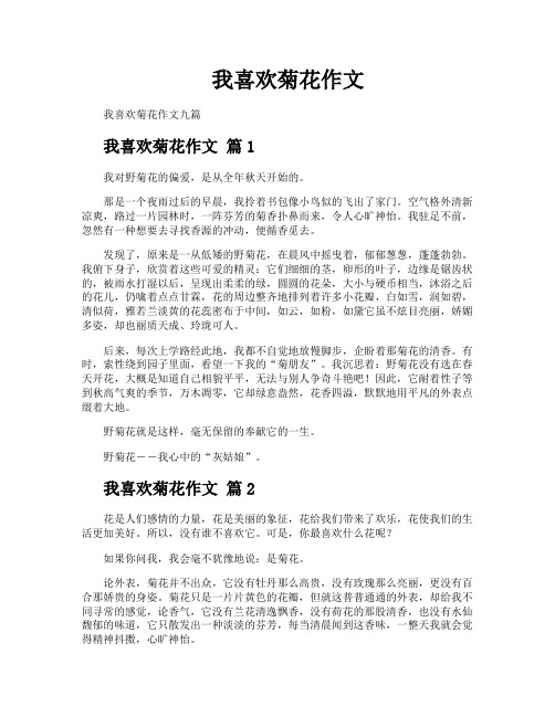 我喜欢菊花作文