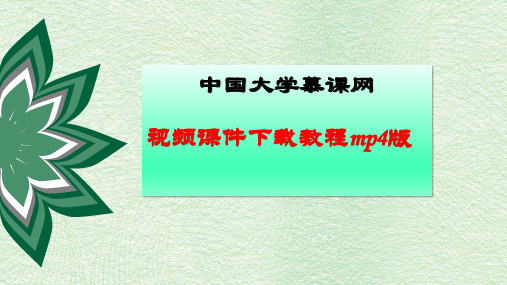 中国大学慕课网视频课件下载教程mp4版