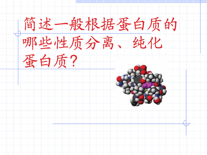 简述一般根据蛋白质的哪些性质分离、纯化蛋白质