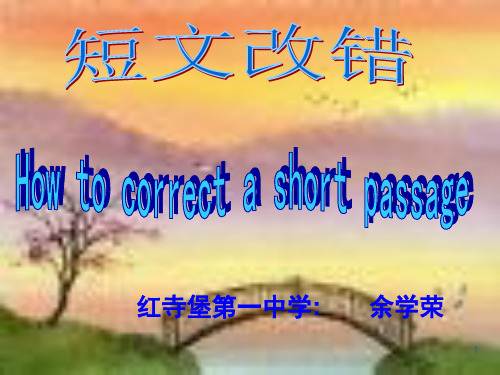 高考英语短文改错技巧讲解(课堂PPT)