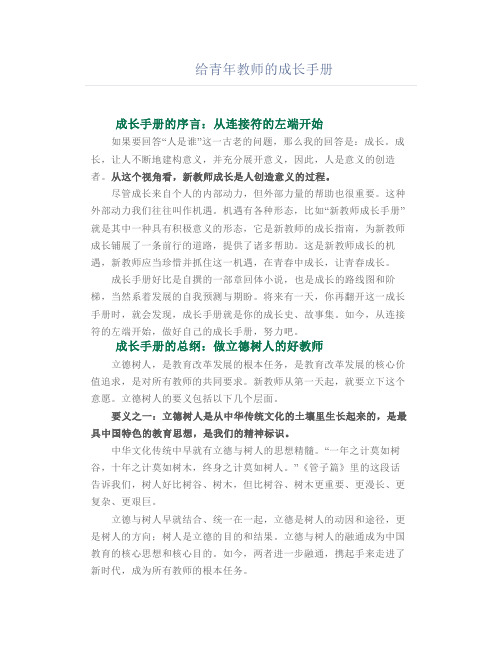 给青年教师的成长手册