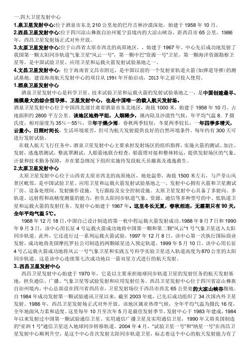 四大卫星发射基地