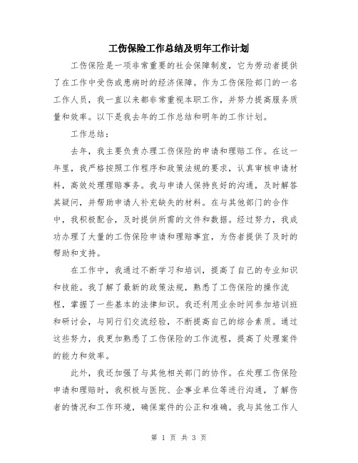工伤保险工作总结及明年工作计划