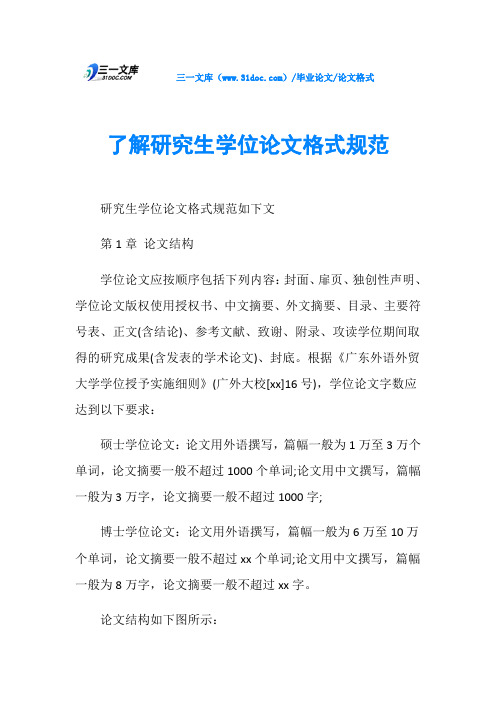 了解研究生学位论文格式规范