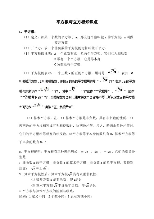 数的开方知识点