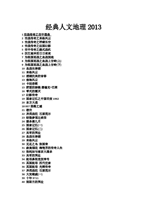【VIP专享】经典人文地理2013