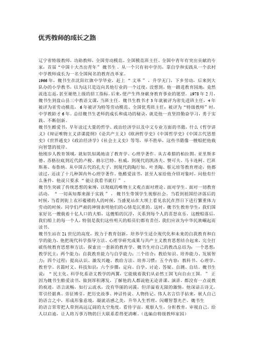优秀教师的成长之路