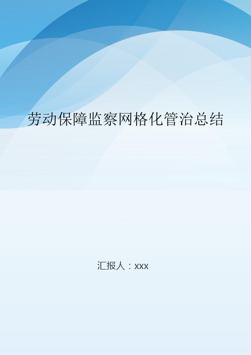 劳动保障监察网格化管治总结..doc