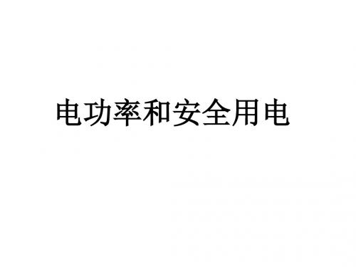 八年级物理电功率和安全用电2
