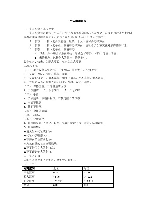 个人形象礼仪