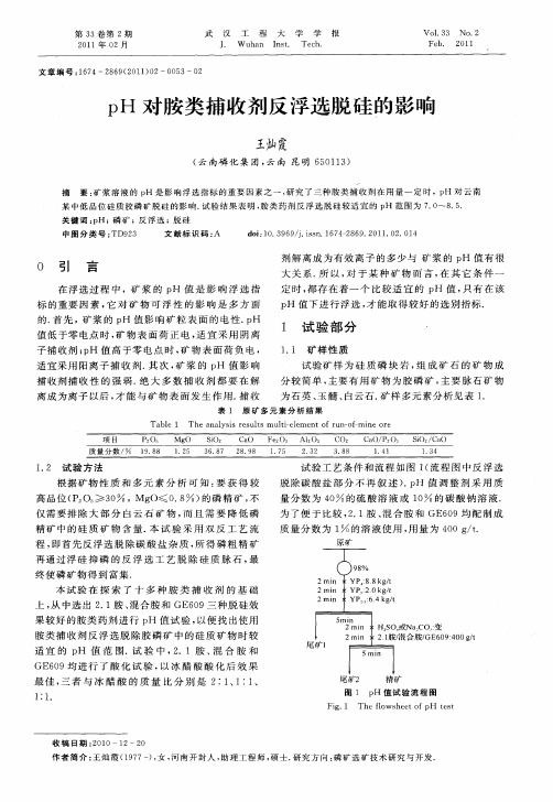 pH对胺类捕收剂反浮选脱硅的影响