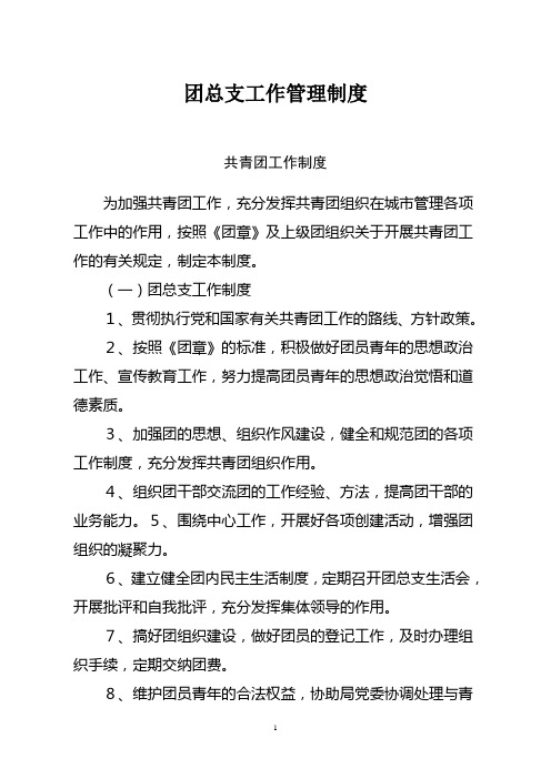 团总支工作制度