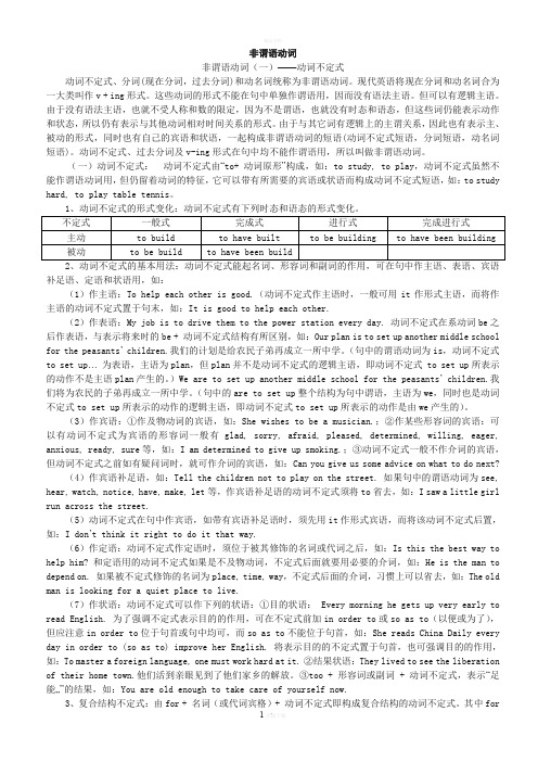 高中英语非谓语动词用法详解及练习(含答案详解)