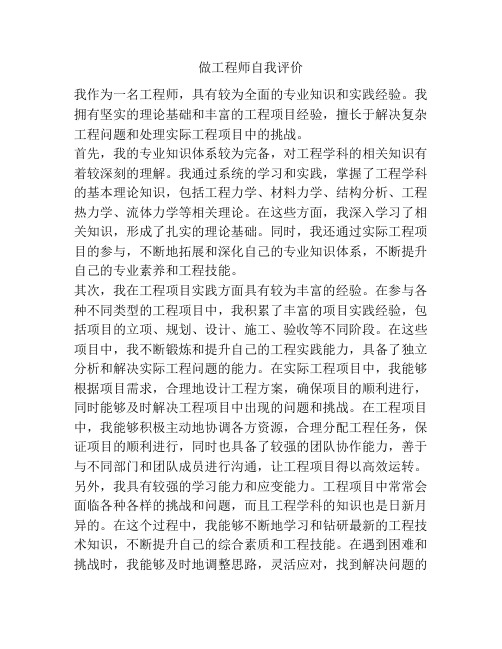 做工程师自我评价