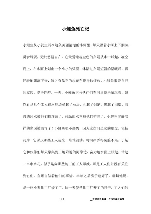 小鲤鱼死亡记