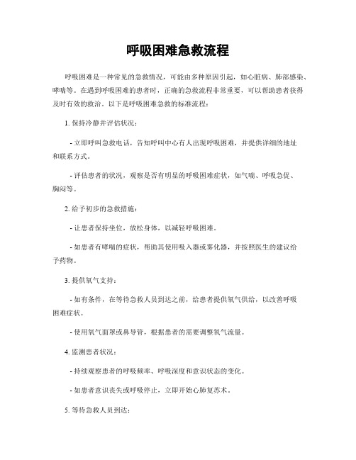 呼吸困难急救流程