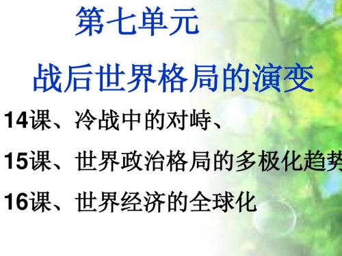 九年级历史下册第七单元复习