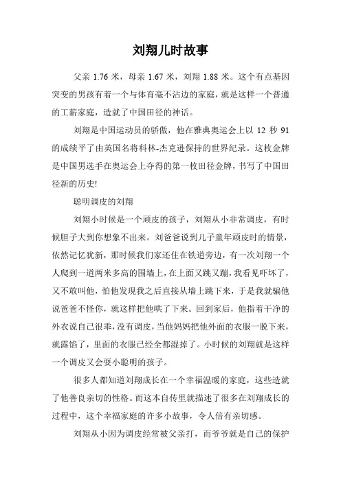 刘翔儿时故事