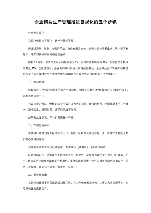 2-1. 412 企业精益生产管理推进目视化的五个步骤