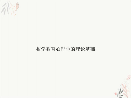 数学教育心理学的理论基础课件-PPT