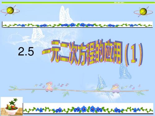 新湘教版九年级数学上册课件：一元二次方程的应用(1)