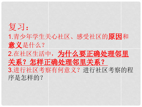 七年级政治下册 第十三课 在社区中生活课件 教科版