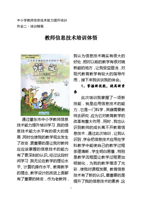 教师培训作业二word