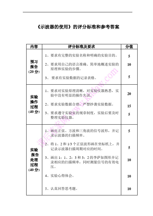 示波器使用思考题答案