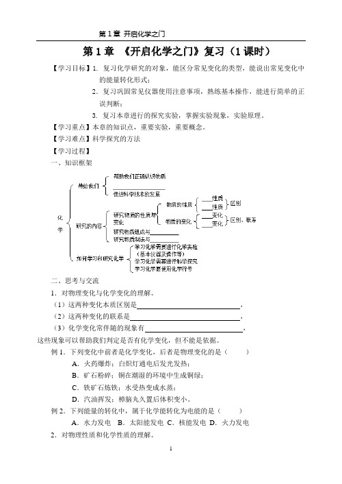 第1章 《开启化学之门》复习
