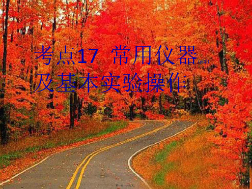 中考化学复习 考点17：常用仪器及基本实验操作课件 