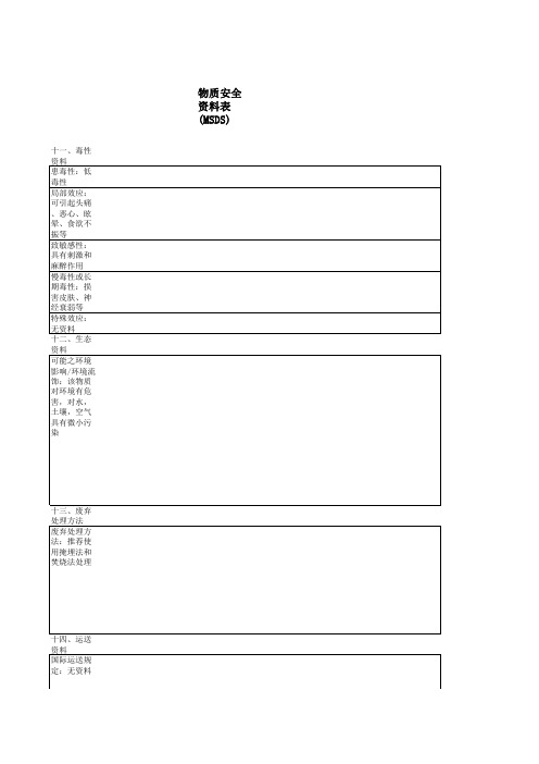 物质安全资料表(洗枪水)