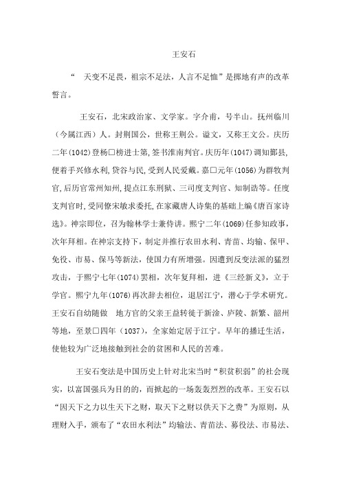 《王安石传》读后感