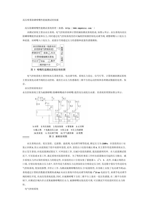 高压喷雾除磷喷嘴性能被测试的依据