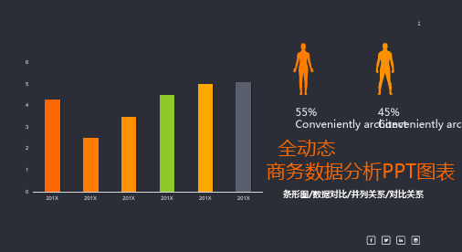 商务图表PPT模板 全动态商务数据分析PPT图表30套 数据并列关系柱状图 (20)