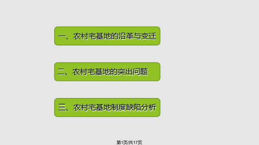 农村宅基地制PPT课件