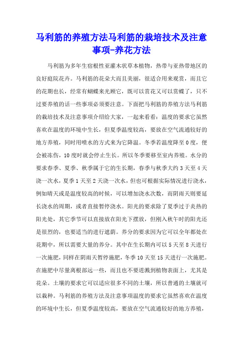 马利筋的养殖方法 马利筋的栽培技术及注意事项 - 养花方法