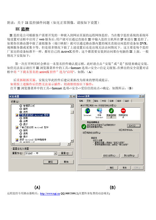远程监控IE设置详细说明