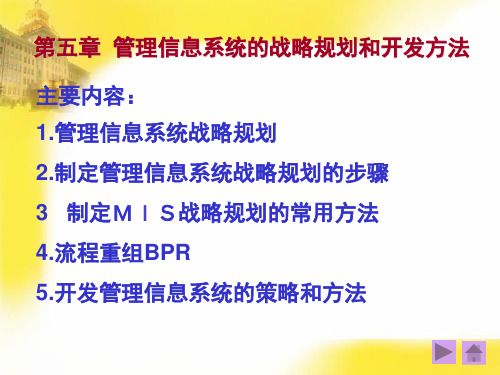 第五章管理信息系统的战略规划和开发方法