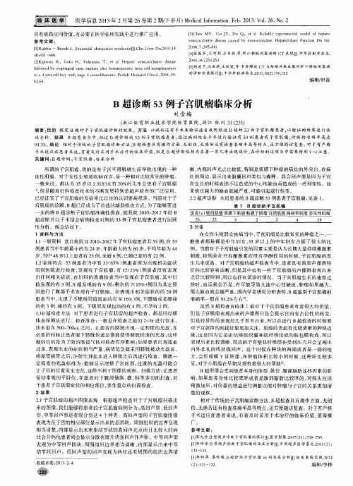 B超诊断53例子宫肌瘤临床分析