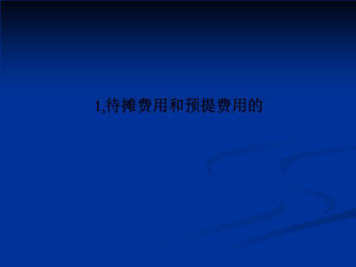 1,待摊费用和预提费用的
