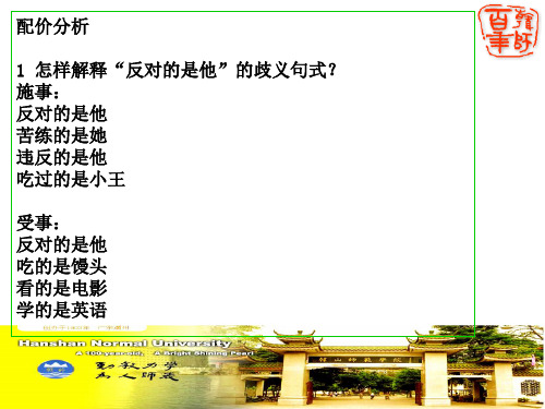 现代汉语语法学-配价分析
