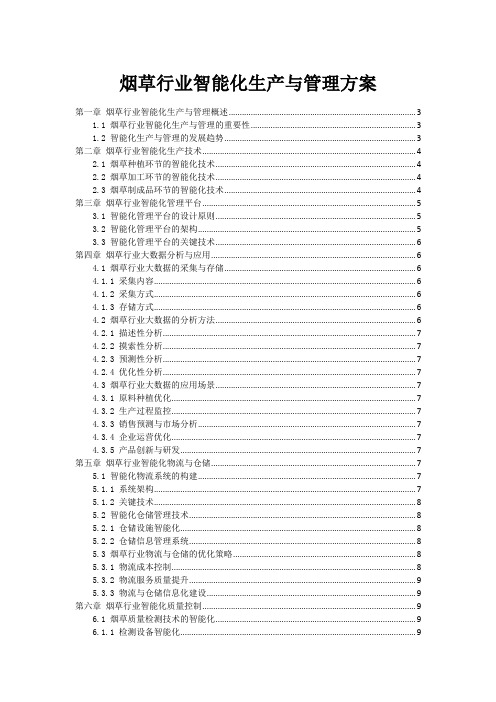 烟草行业智能化生产与管理方案