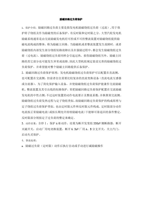 励磁回路过负荷保护