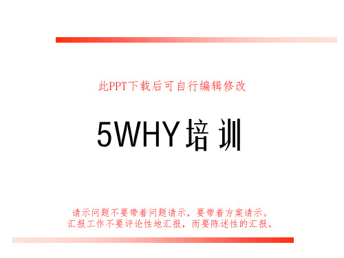 完整版5WHY培训教材PPT课件