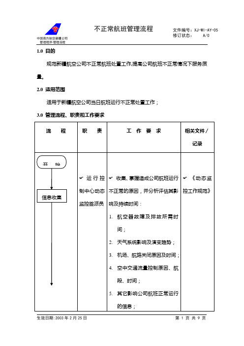 17不正常航班管理流程