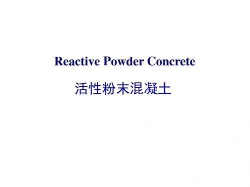 新型混凝土及其施工技术;活性粉末混凝土