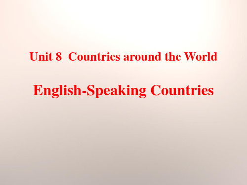 《English-Speaking Countries》Countries around the W
