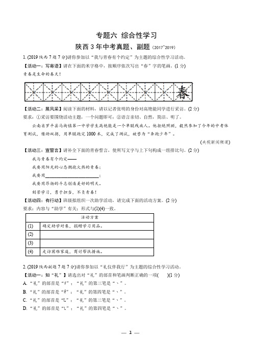 中考语文专题六 综合性学习   精选